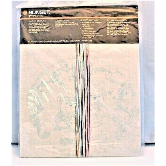 Vintage Sunset Stitchery Embroidery Kit Best Friends Wedding  #5044 New - Picture 2 of 2